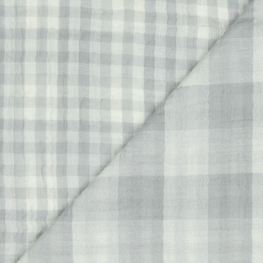 Musselina Xadrez Cinza Dupla Face