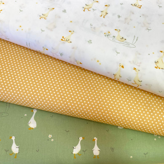 Poplin Digital Patos Verde