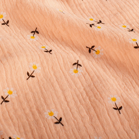 Musselina Margaridas Rosa Salmão