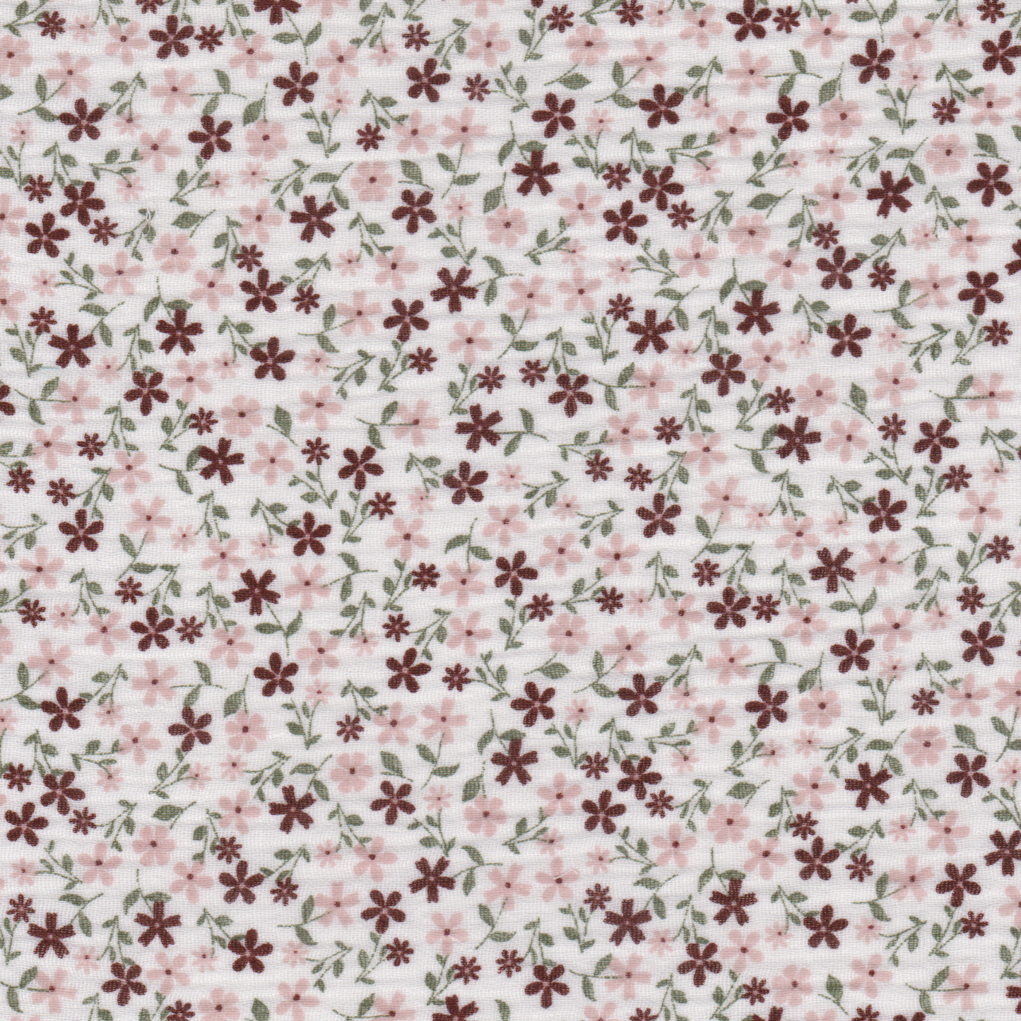 Musselina Mini Flores Rosa