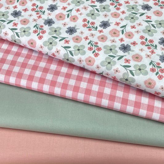 Percal Digital Flores Coral