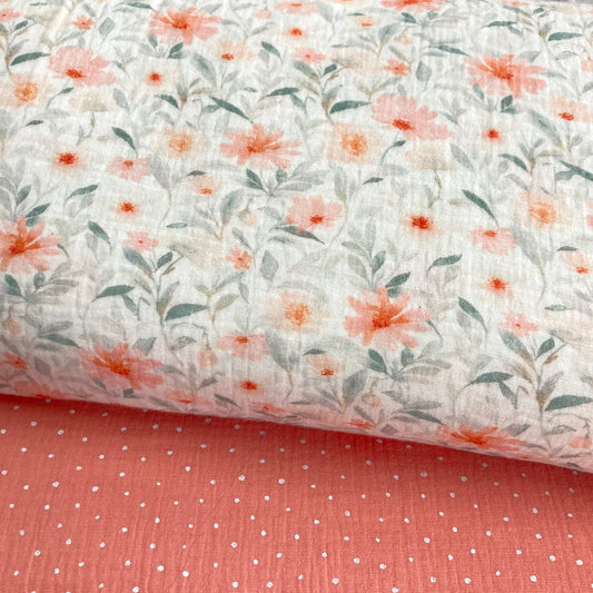 Musselina Flores Coral