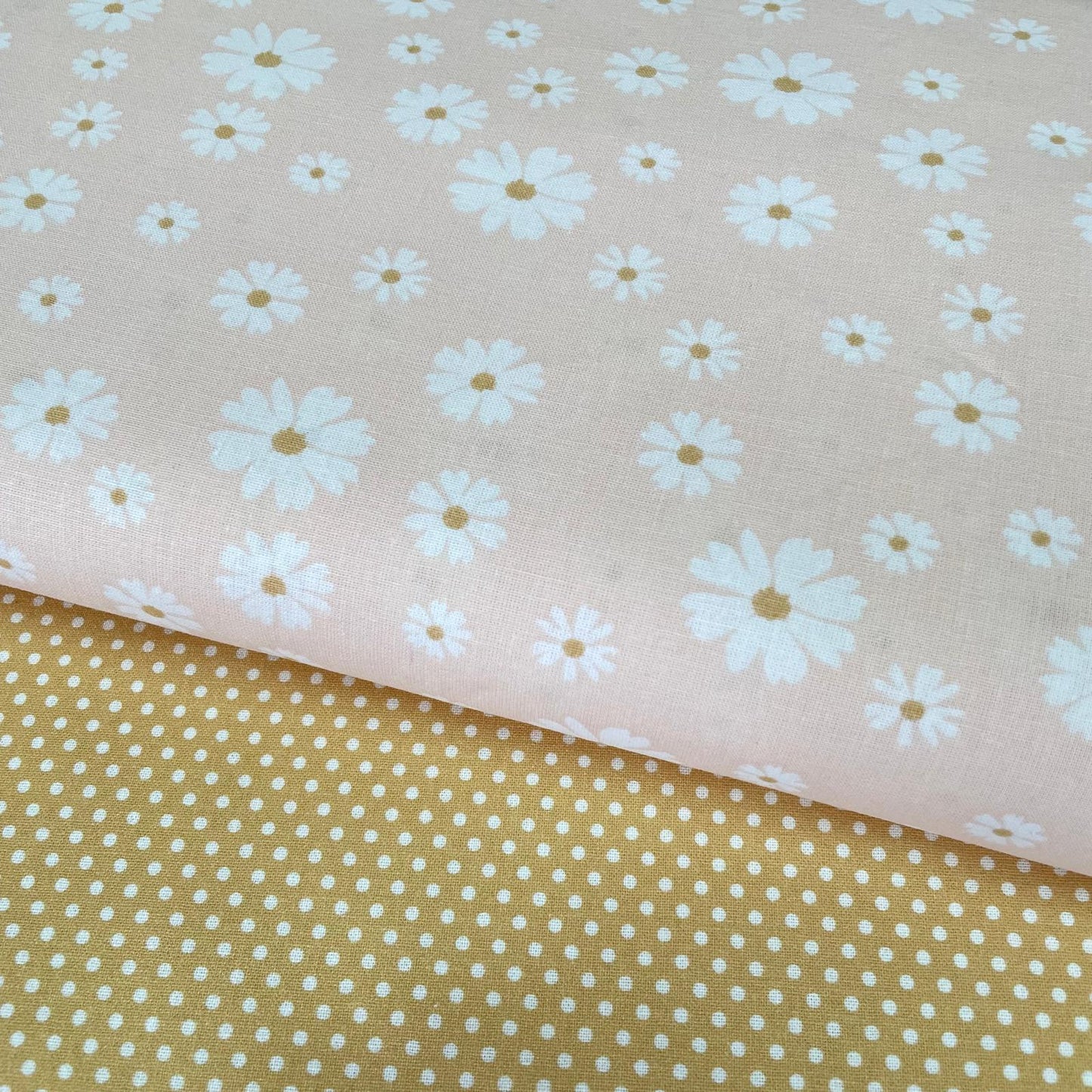 Poplin Salmão Margaridas