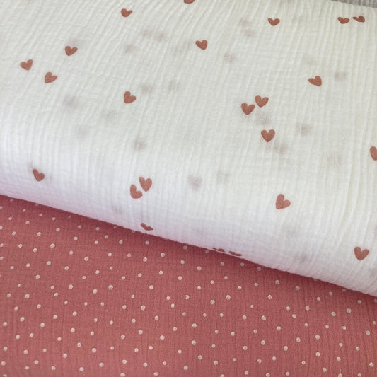 Musselina Corações Rosa