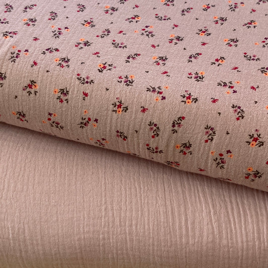 Musselina Florzinhas Rosa Velho