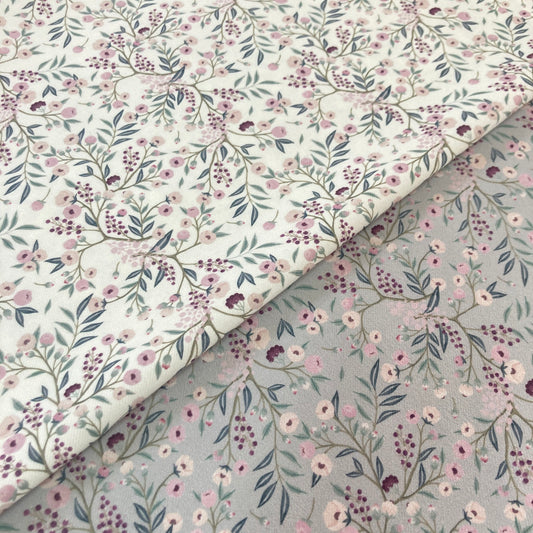 Vaiela Flores Branco e Lilás