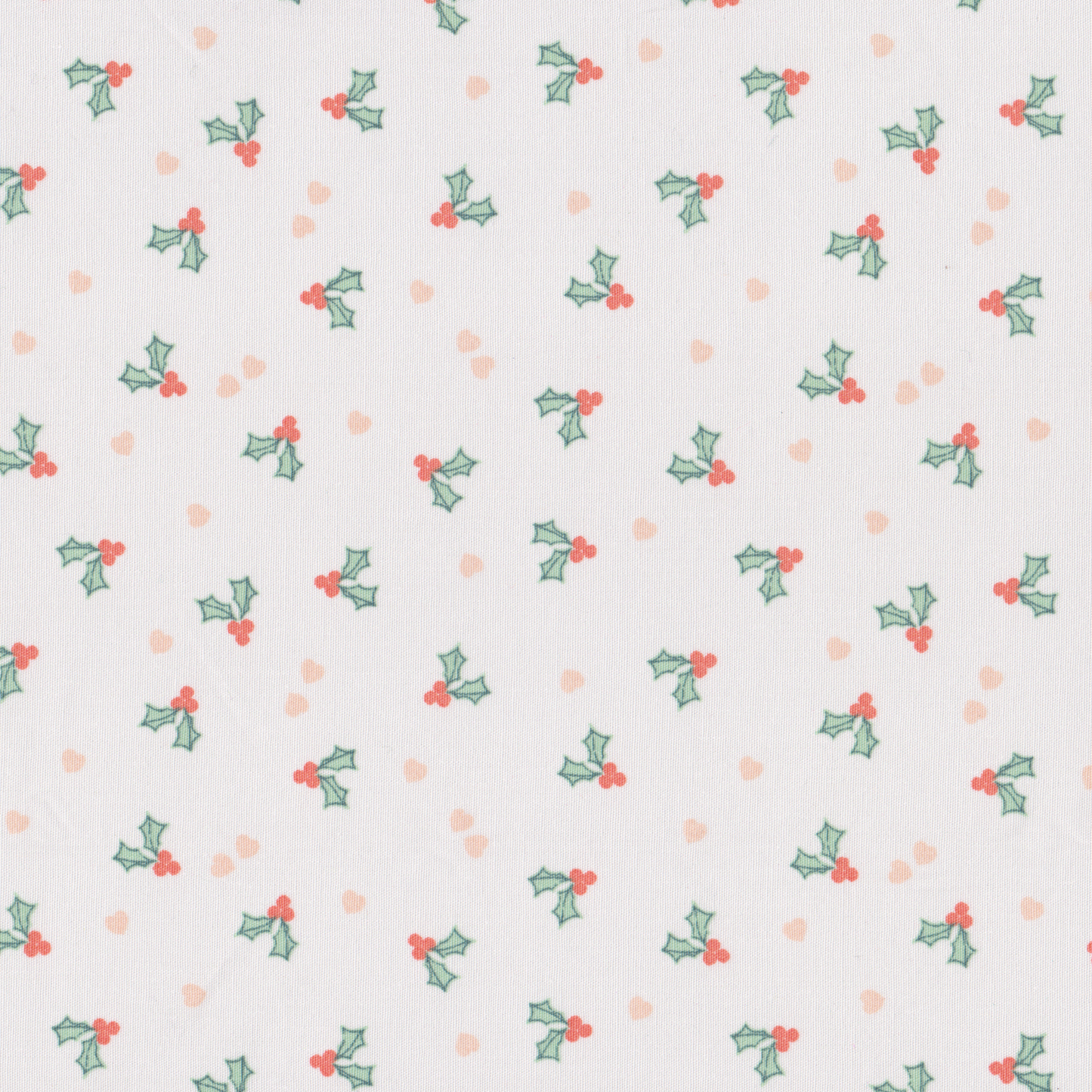 Retalho Poplin Azevinhos Branco - 70cm