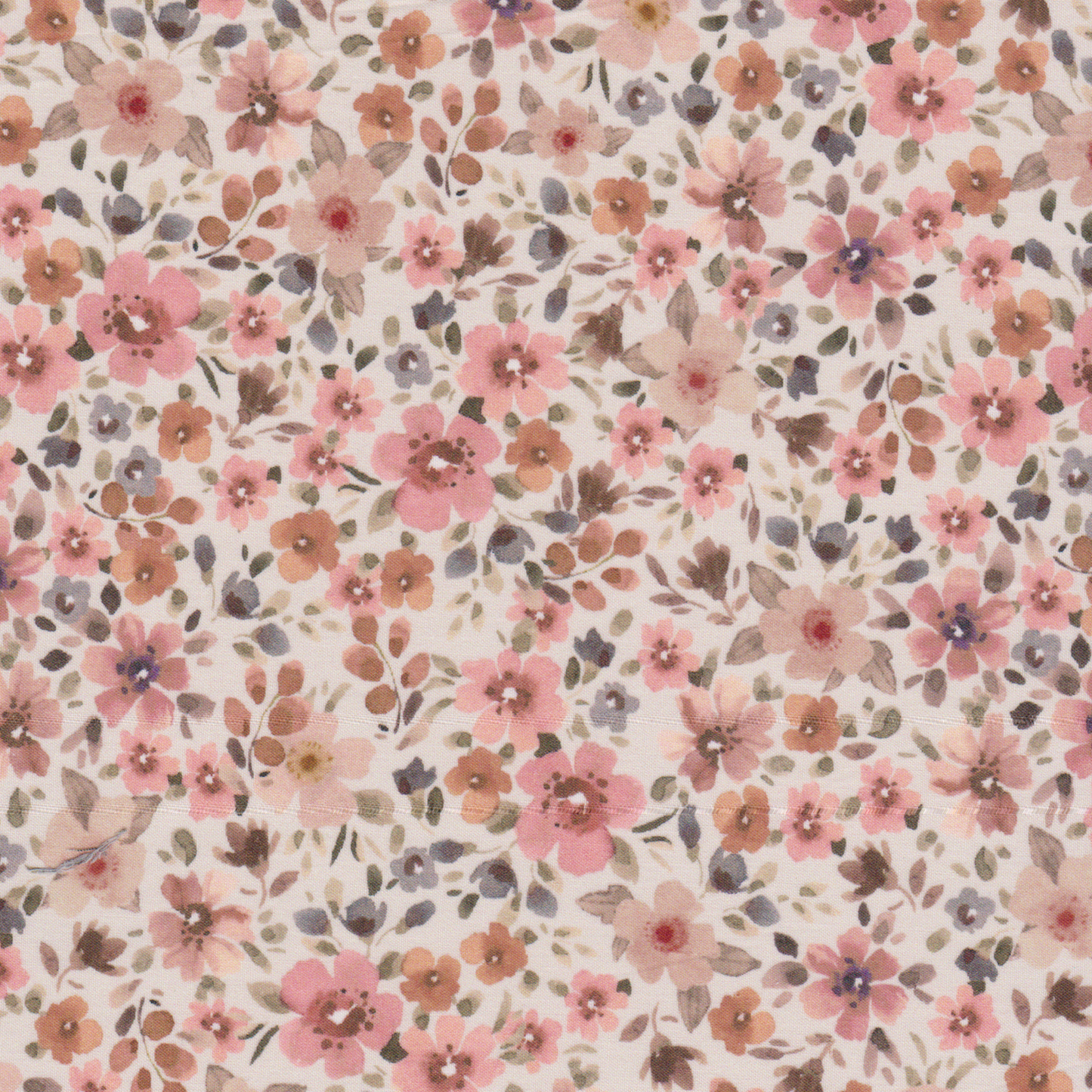Poplin Flores Fundo Pêssego