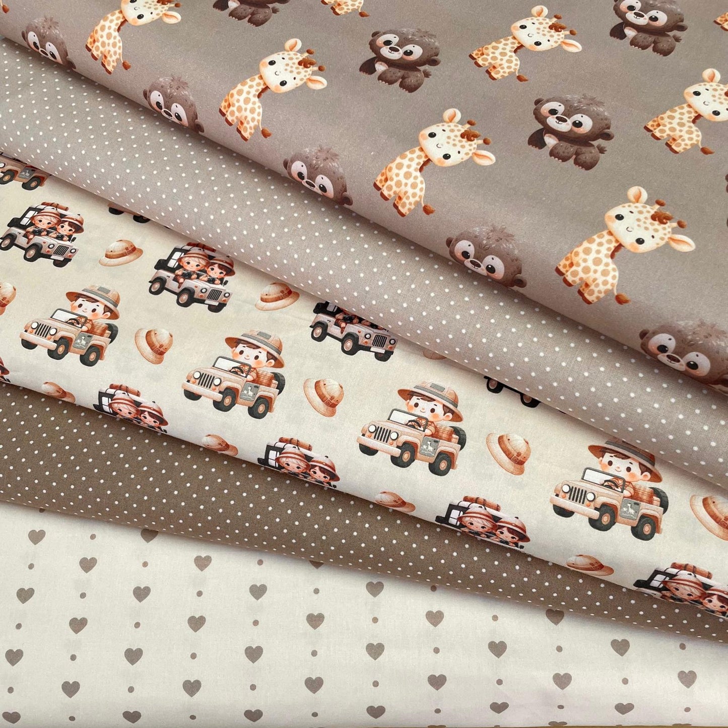 Poplin Girafas e Macaquinhos