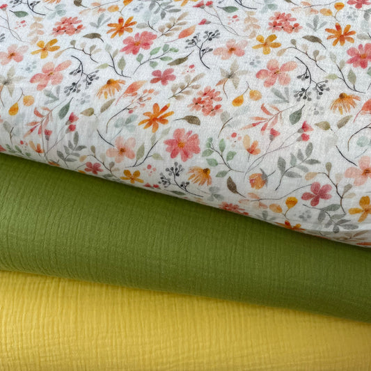 Musselina Flores Alaranjado