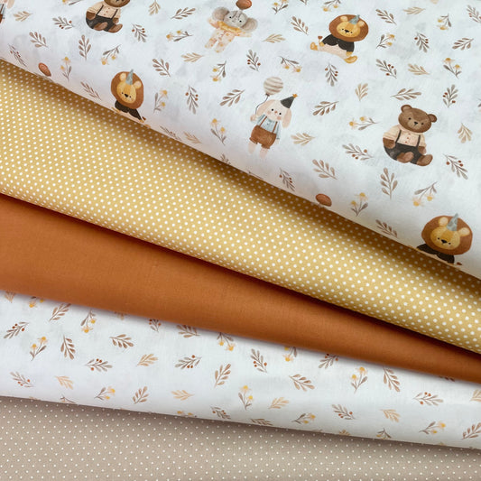 Percal Digital Folhas Bege