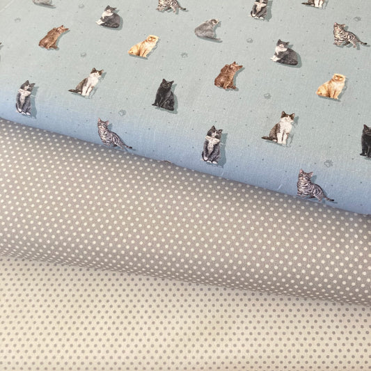 Poplin Gatinhos Azul