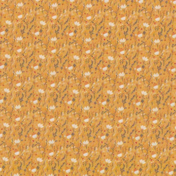 Poplin Folhinhas e Bolotas Laranja