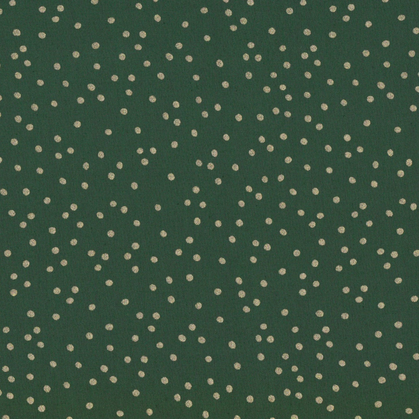 Poplin Verde Bolas Assimétricas Douradas