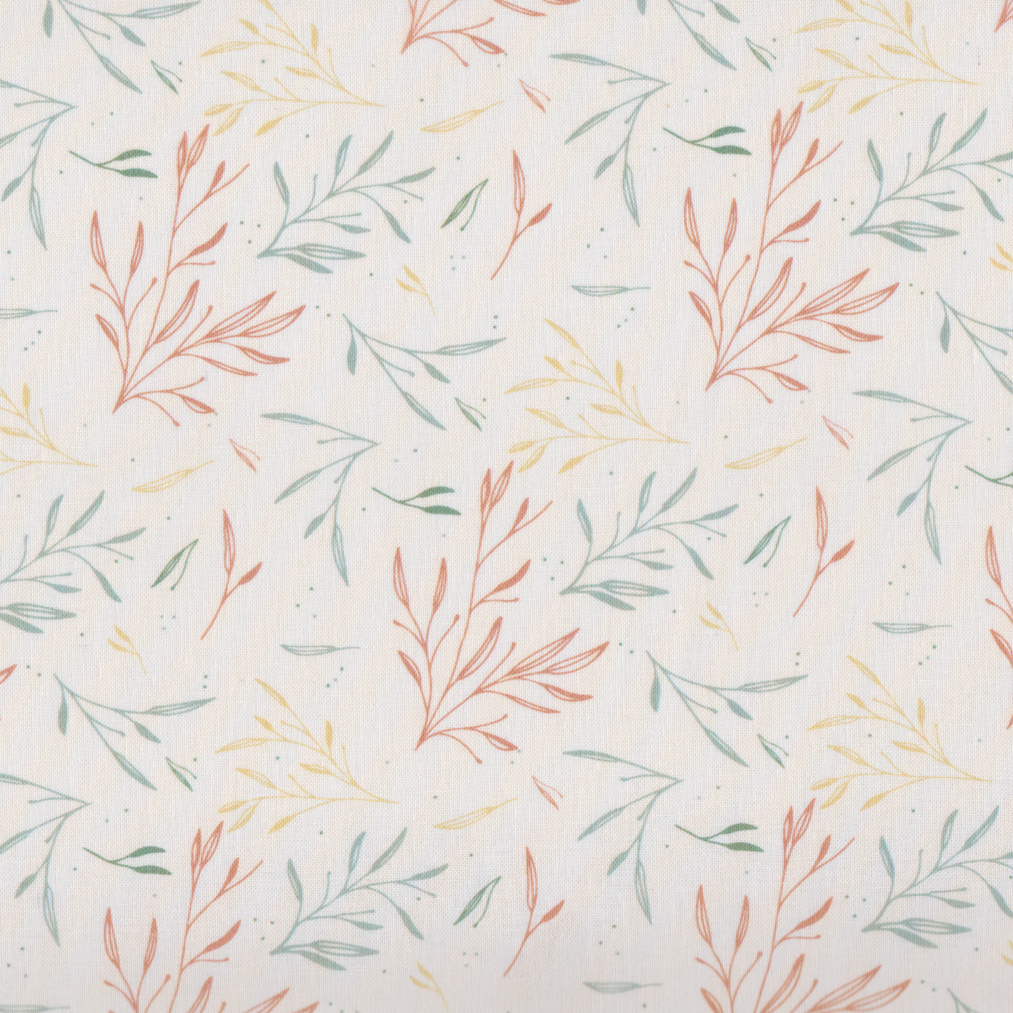 Poplin Raminhos Verde Água e Amarelo