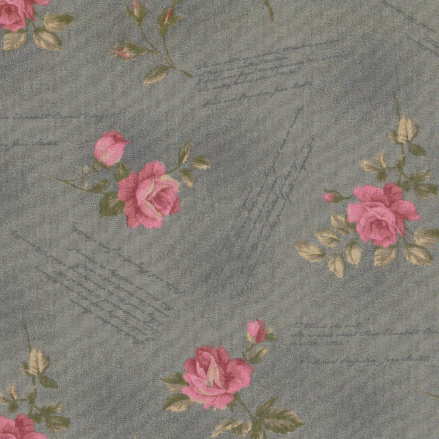 Poplin Flores Rosa e Verde