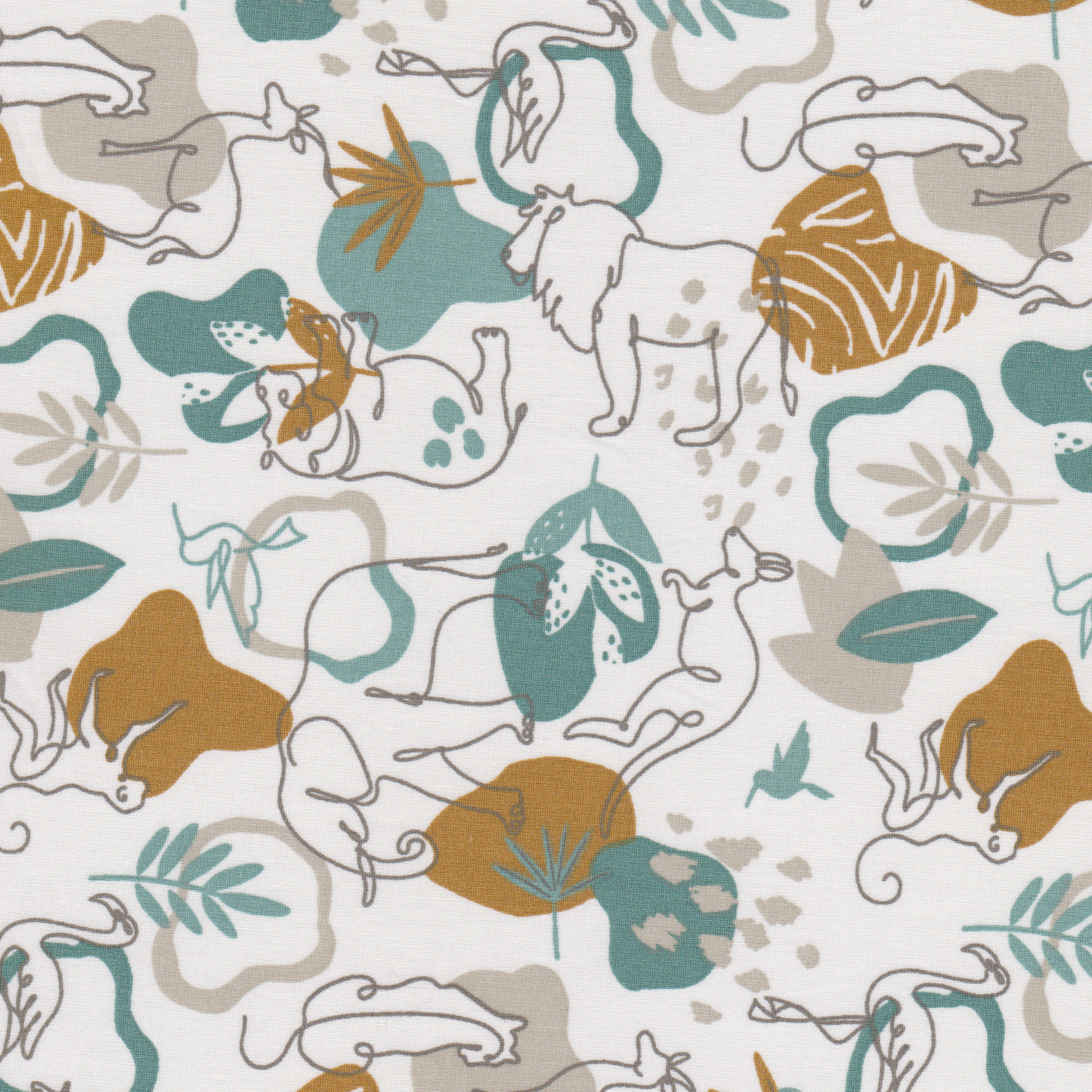 Retalho Poplin Manchinhas e Animais da Selva - 55cm
