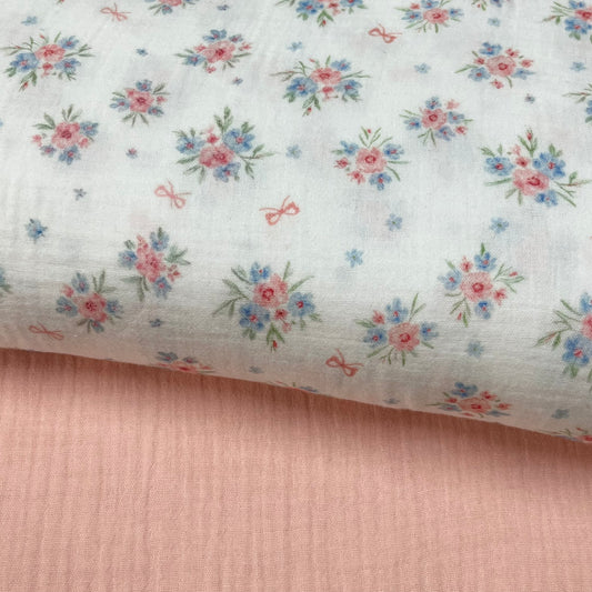 Musselina Florinhas Rosa