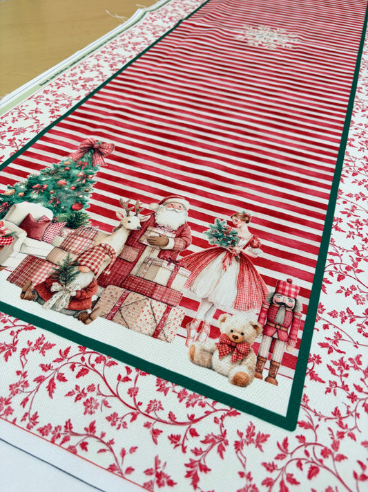 Painel Caminho de Mesa Vermelho Vintage