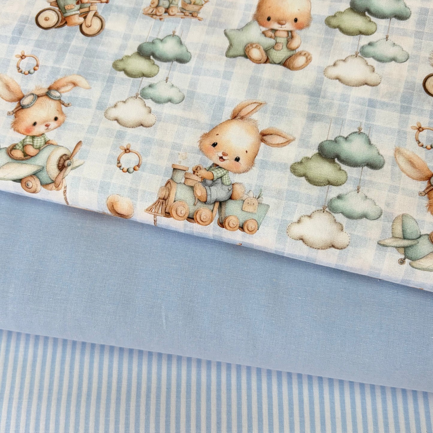 Poplin ursinhos azul