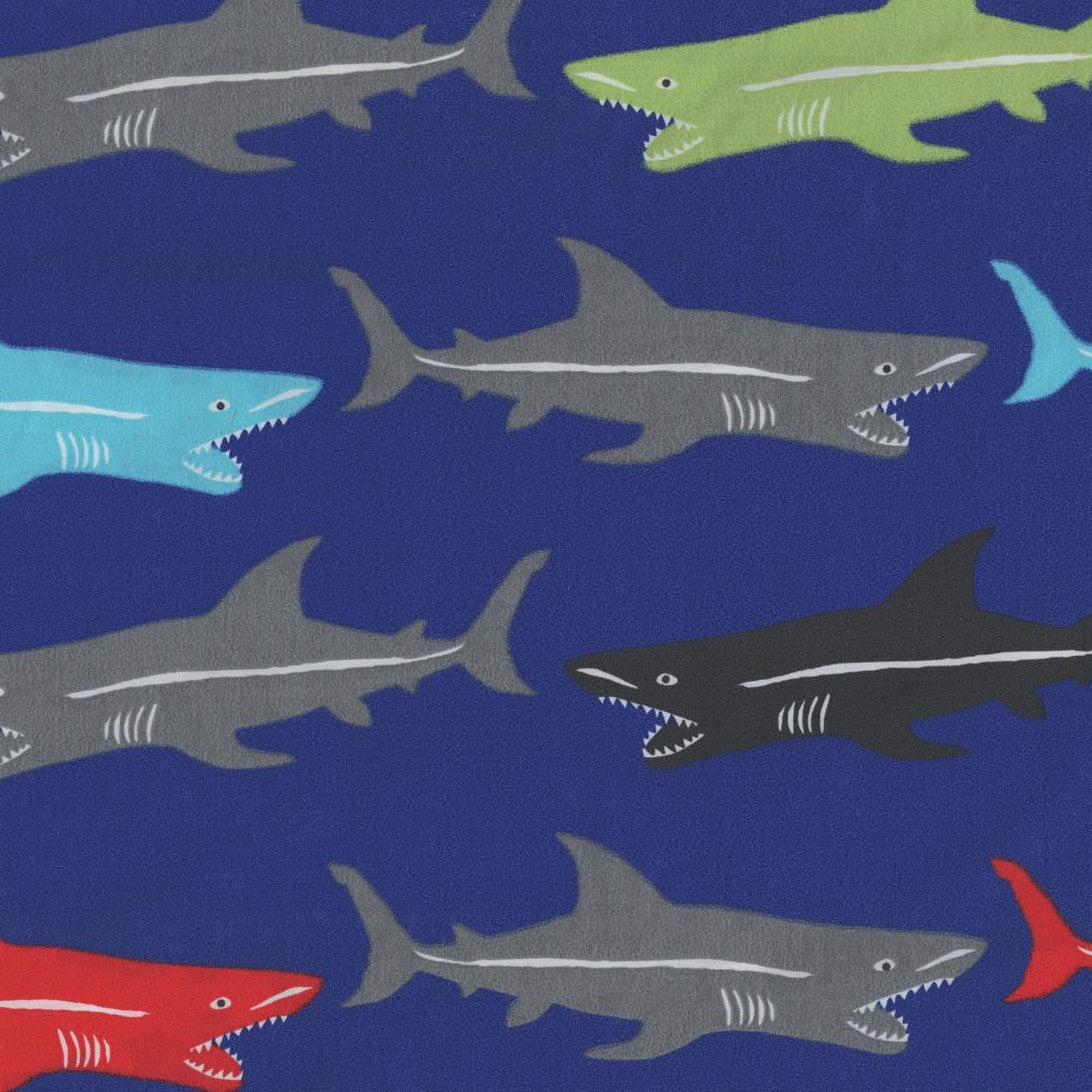 Retalho Poplin Tubarões - 70cm