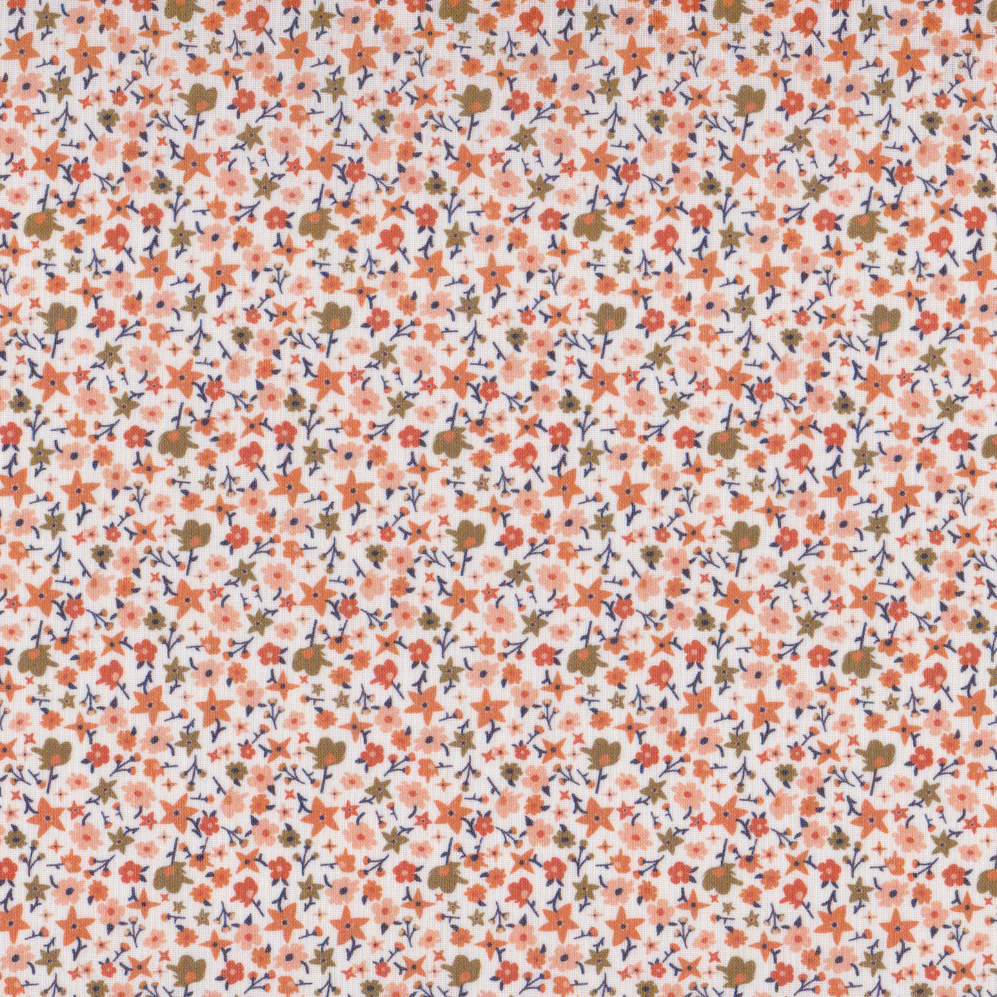 Poplin Florinhas Laranja