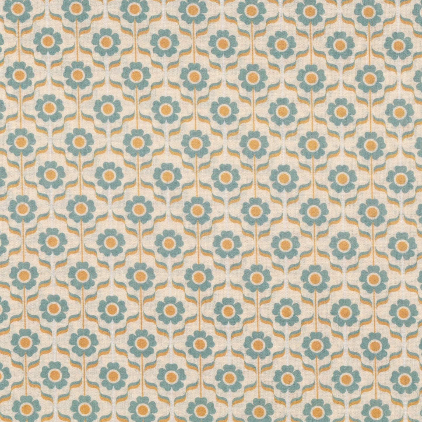 Poplin Geométrico Floral Azul