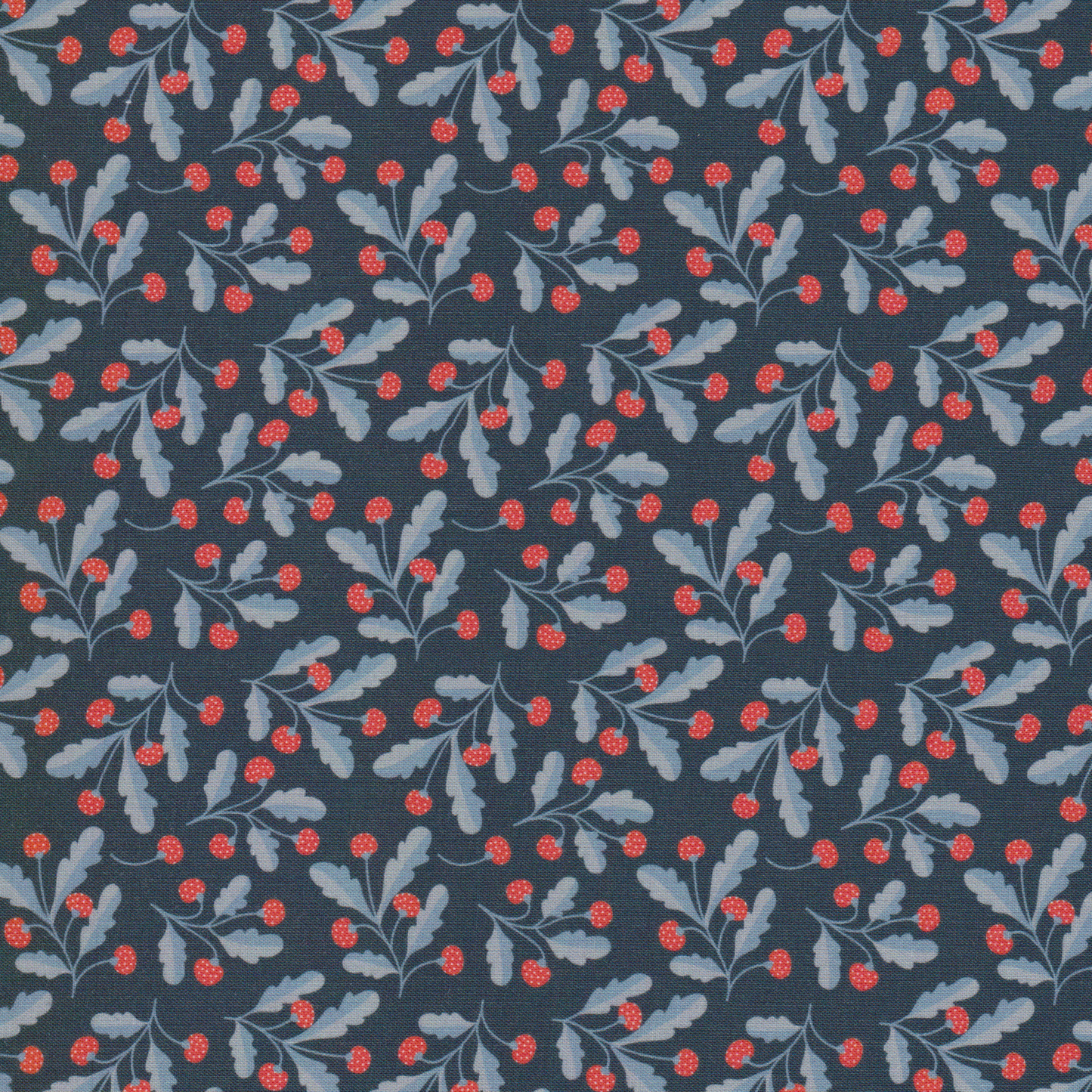 Retalho Poplin Framboesas Azul - 60cm