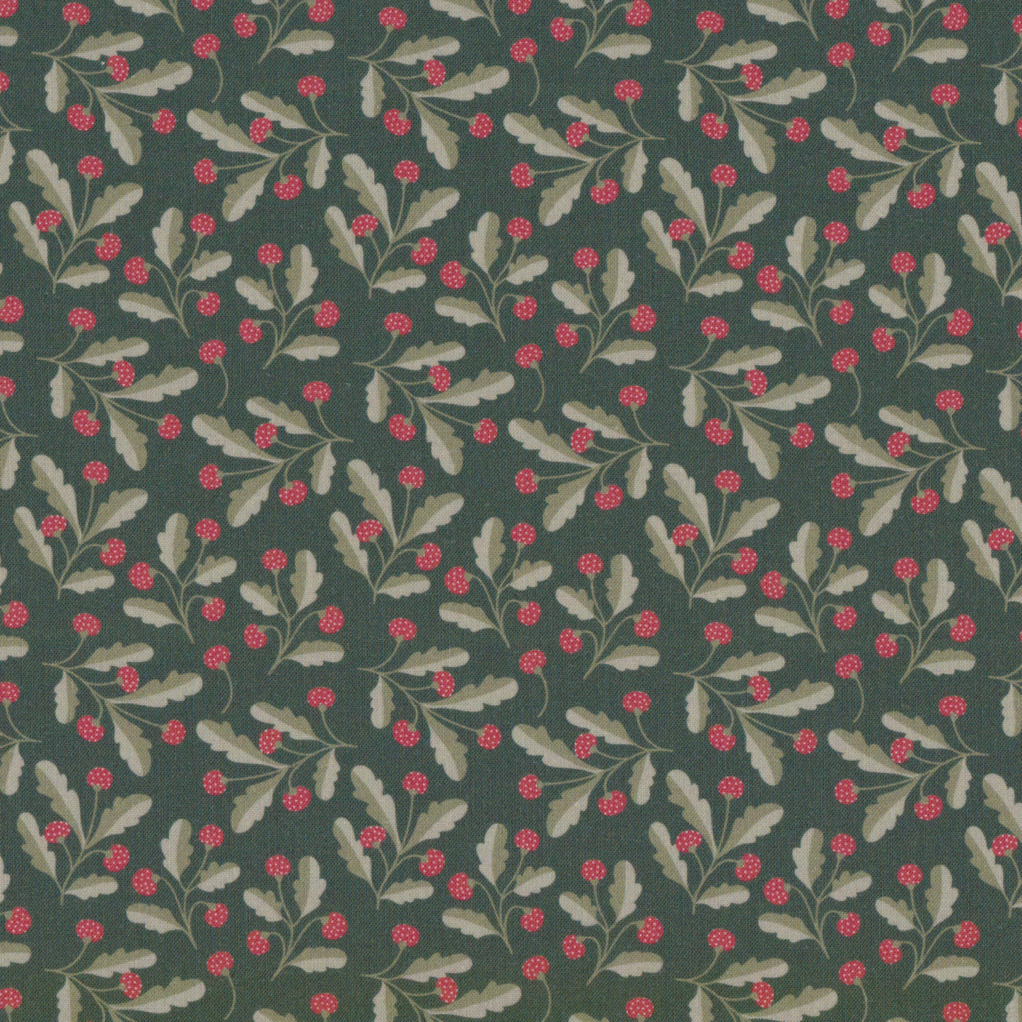 Retalho Poplin Framboesas Verde - 50cm