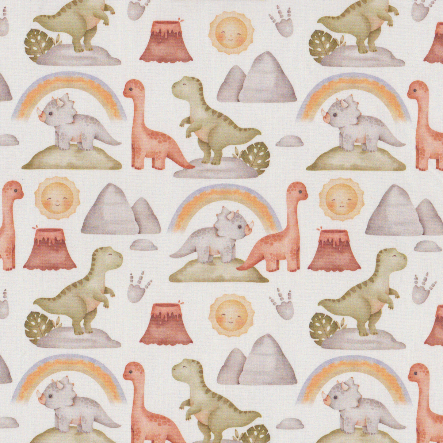 Poplin Dinossauros e Arco-íris