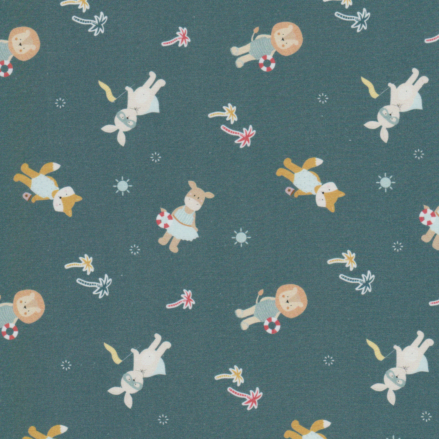 Retalho Poplin Animais da Praia - 50cm