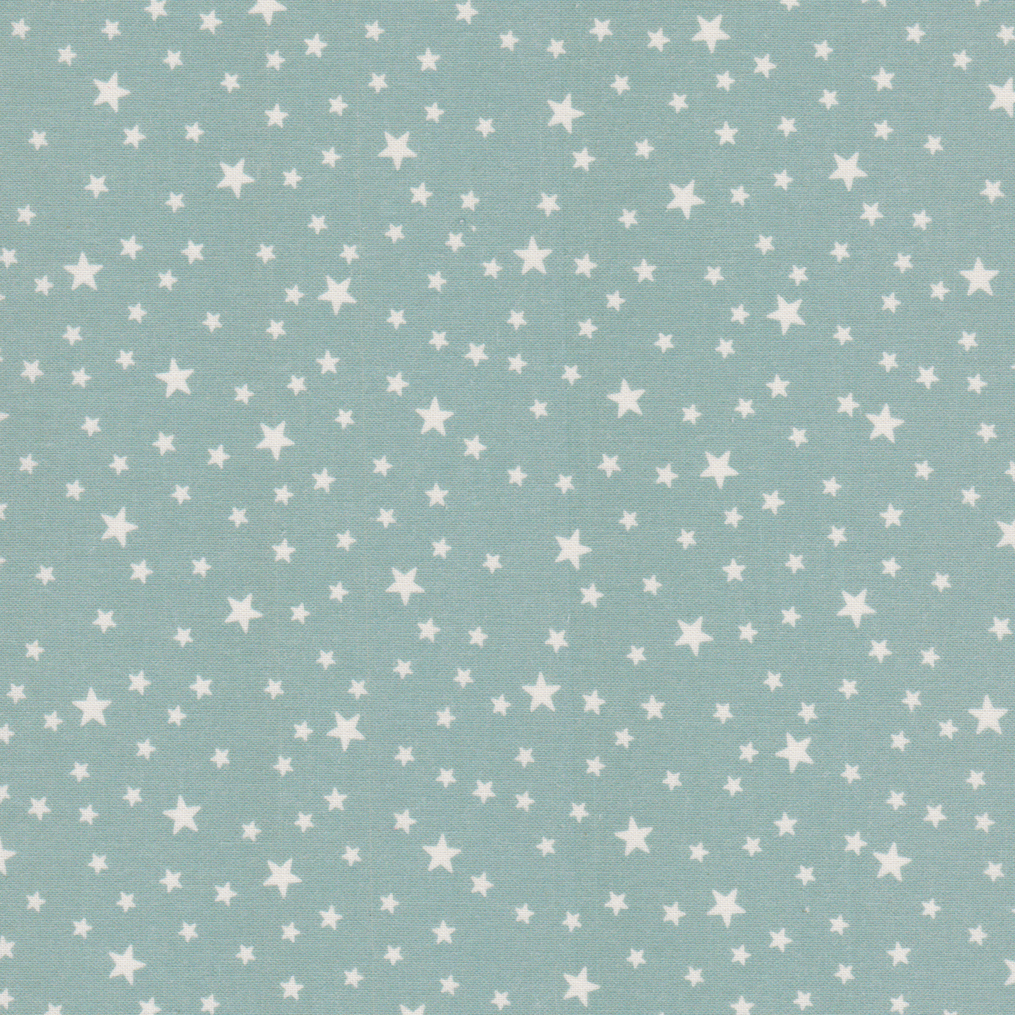 Poplin Estrelas Branco com Verde Água