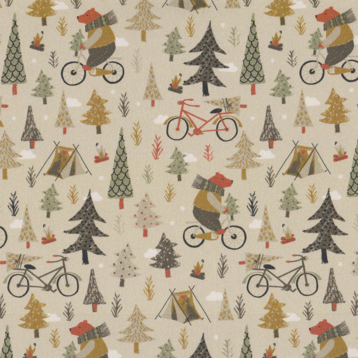 Poplin Ursos na Bicicleta