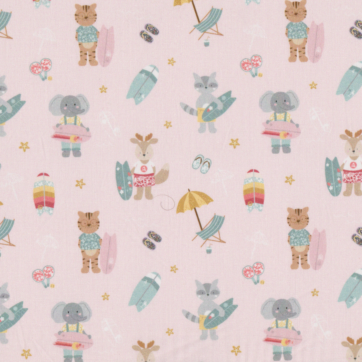Poplin Animais Surfistas
