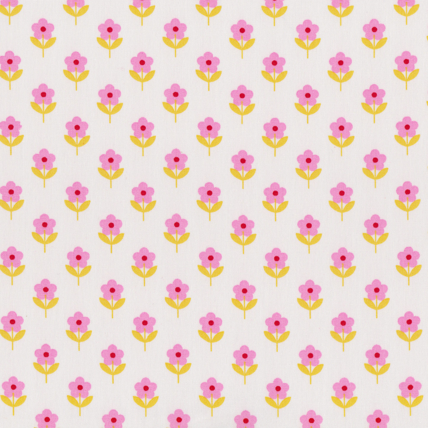 Retalho Poplin Flores Rosa Forte - 55cm