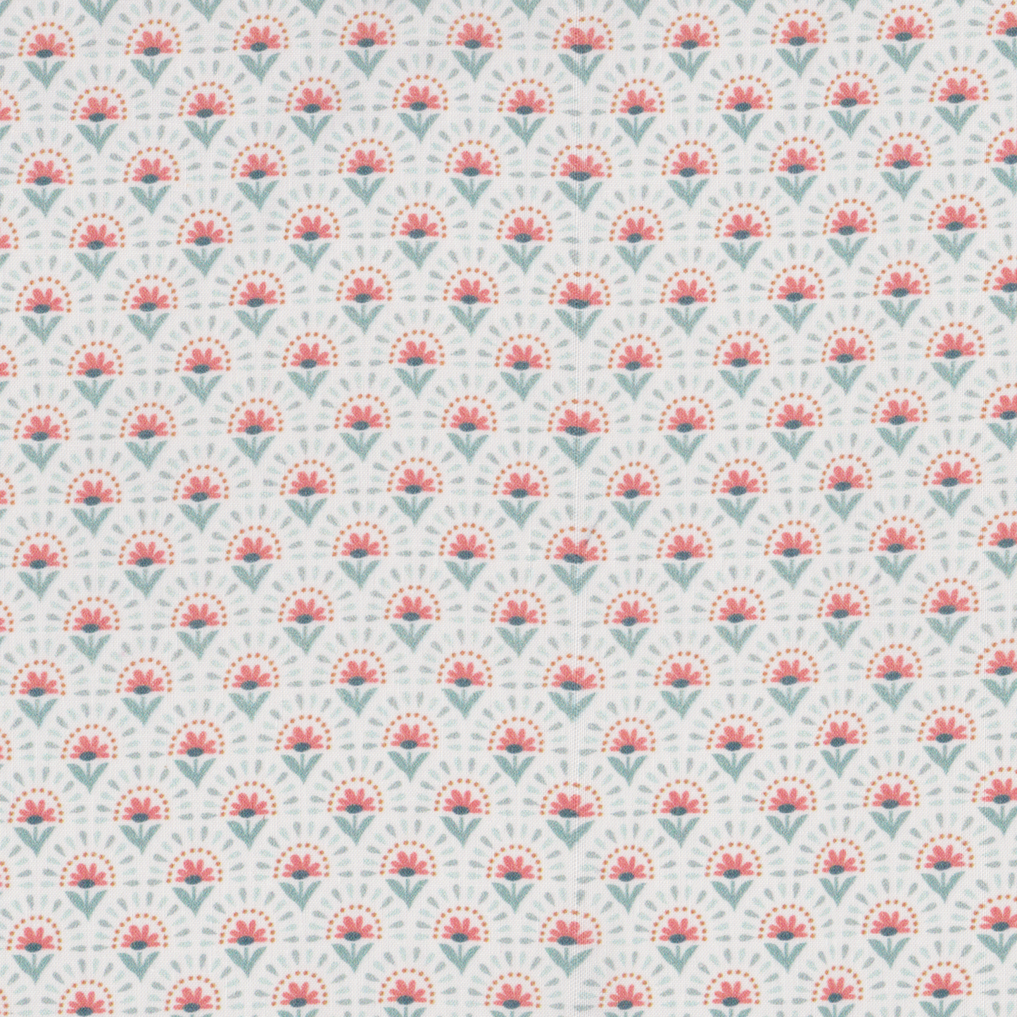 Retalho Poplin Flores Coral - 55cm