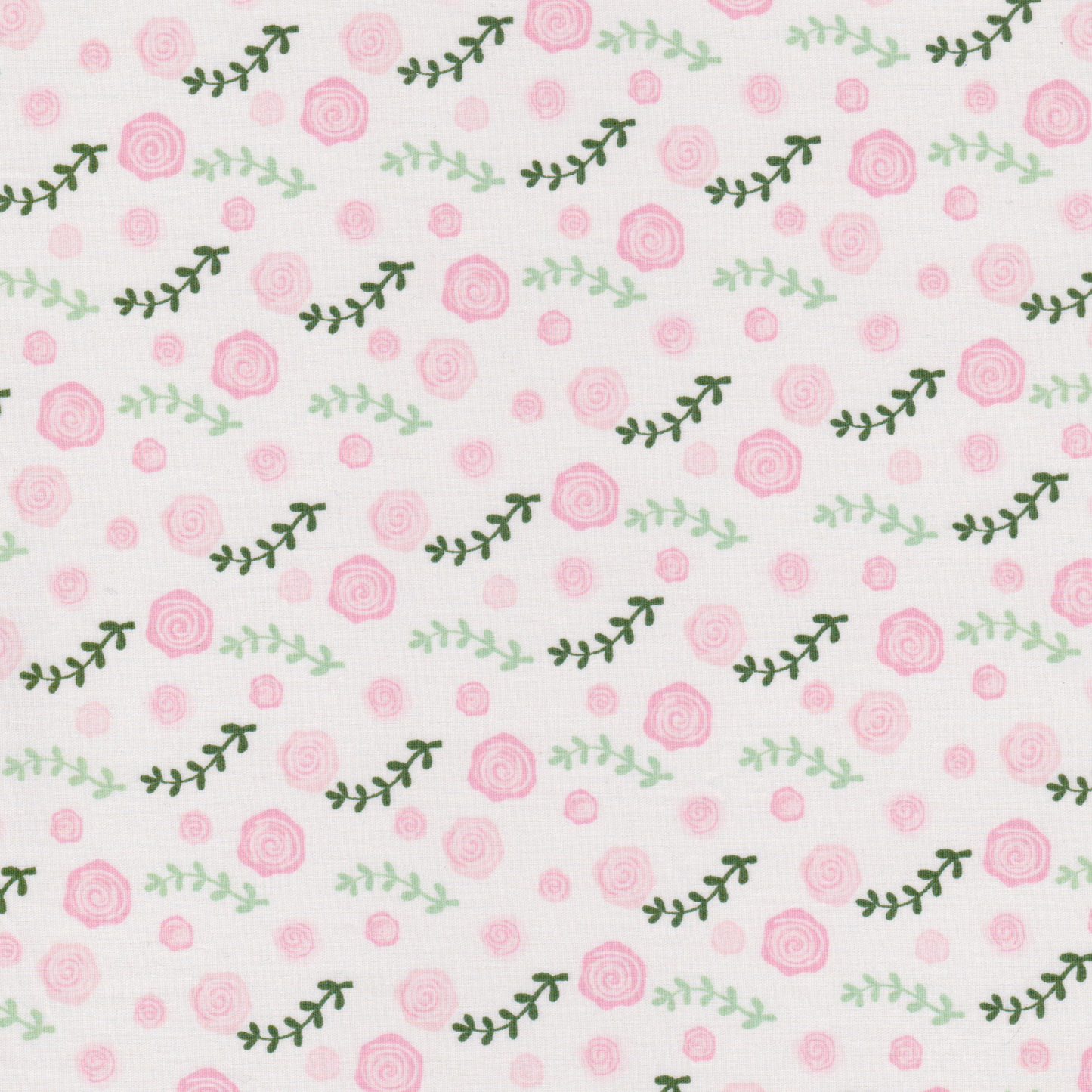 Retalho Poplin Rosas com Folhas - 50cm