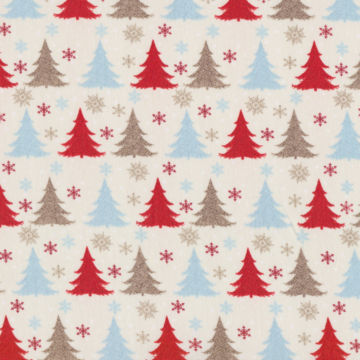 Poplin Árvores Vermelho e Azul