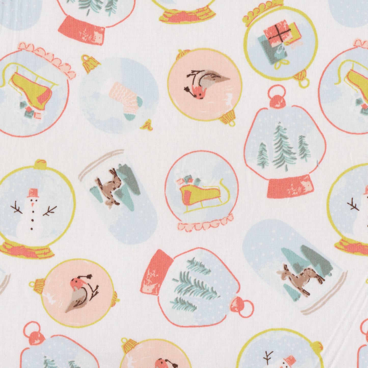 Retalho Poplin Globos de Neve Branco - 70cm