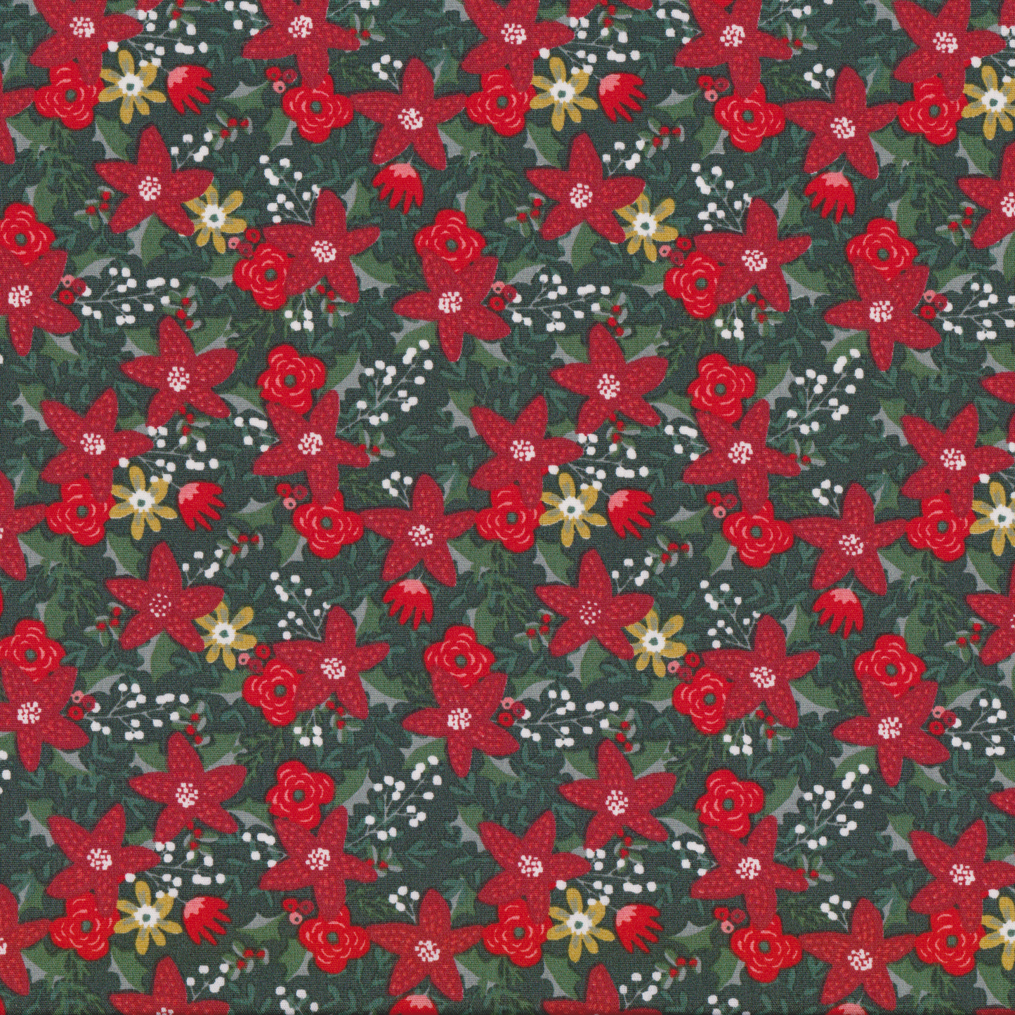 Poplin Estrelas de Natal Verde