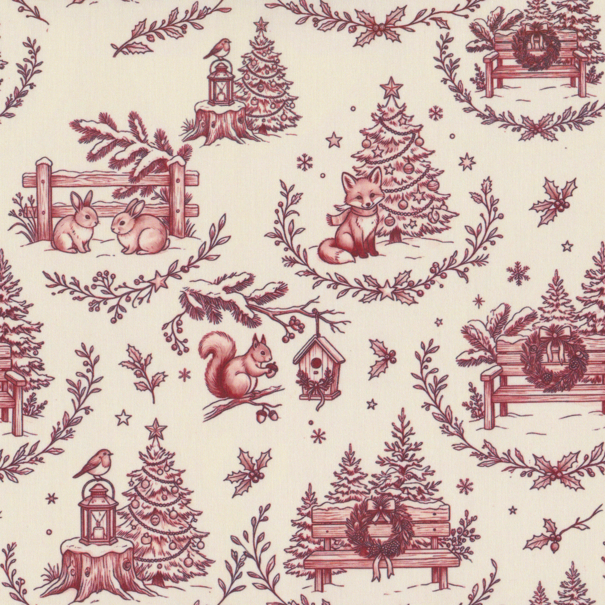 Poplin Esquilos Bordeaux