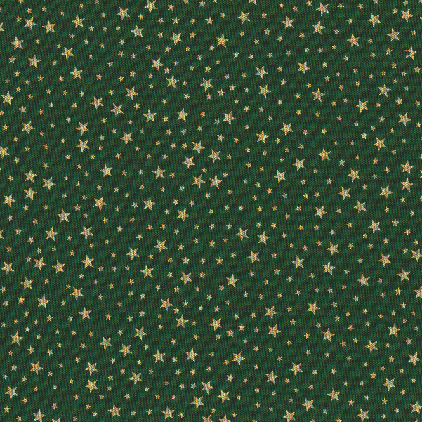 Poplin Verde Estrelas Assimétricas Douradas