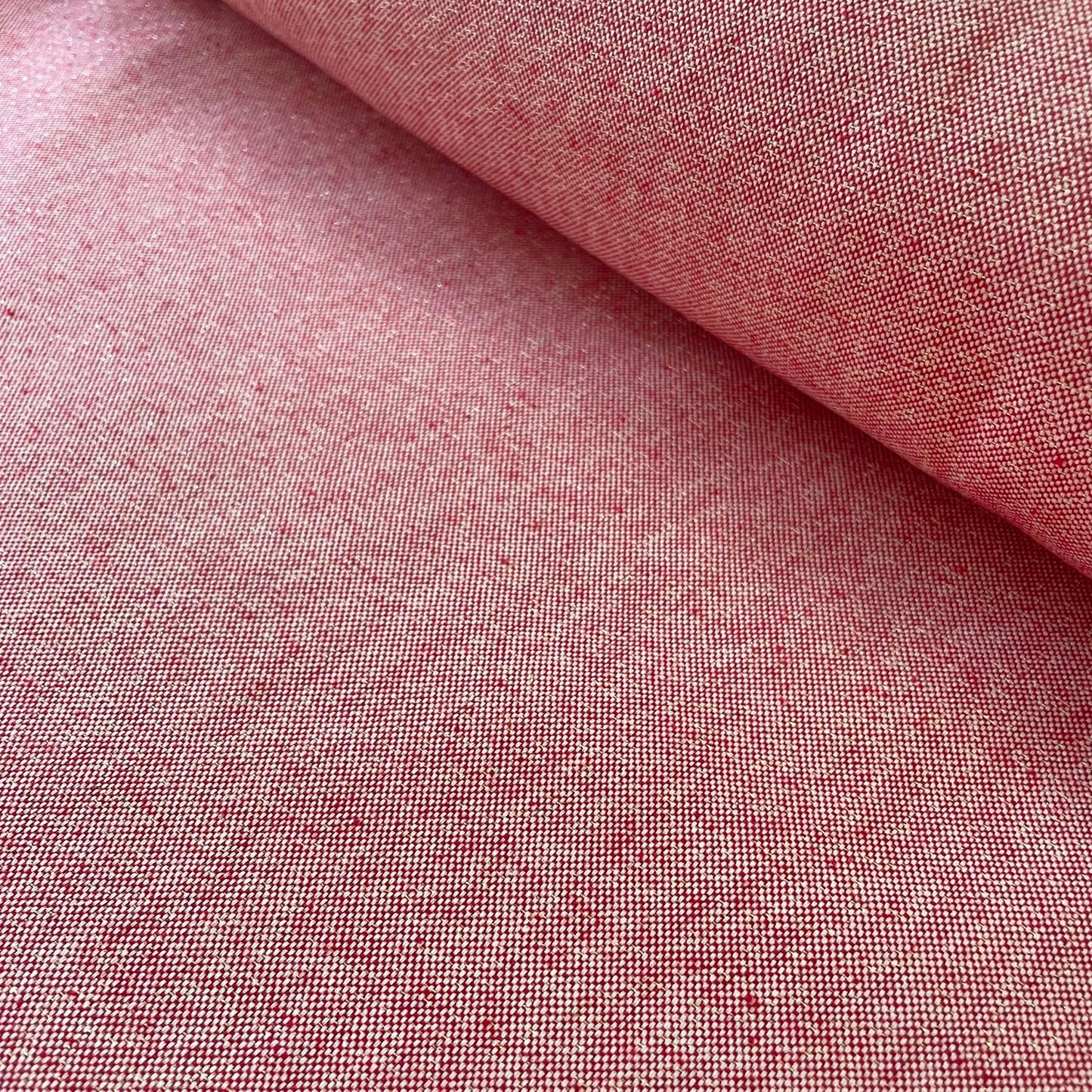 Linho Alentejano Vermelho Brilho Dourado