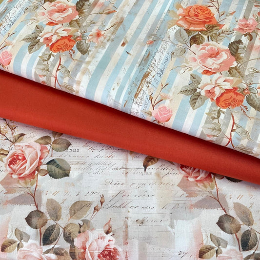 Poplin Rosas e Palavras