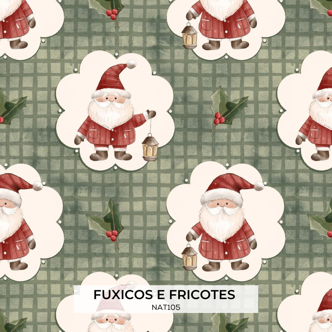 Poplin Noel no Camafeu Verde