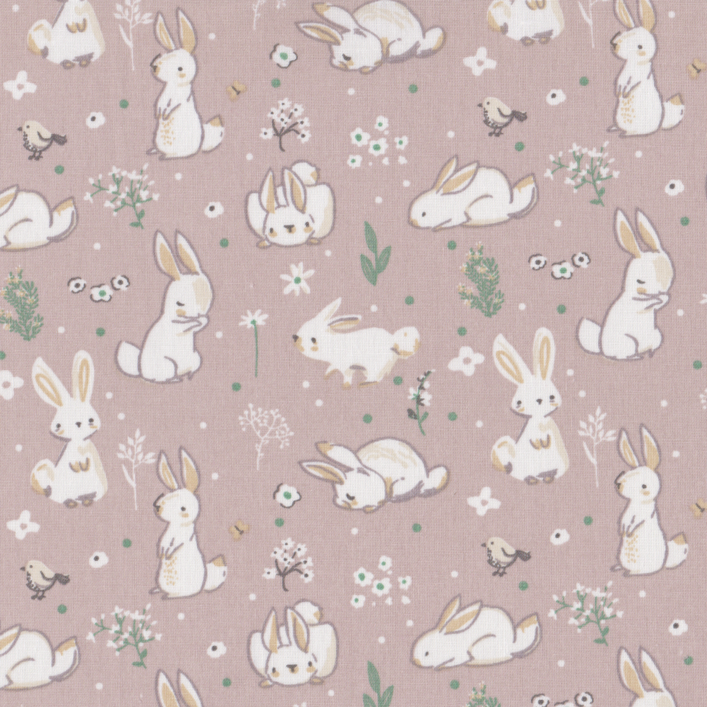 Retalho Poplin Coelhinhos Bege - 85cm