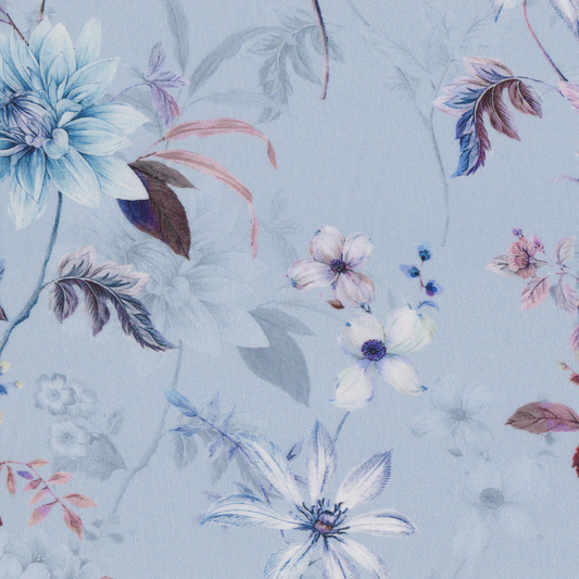Viscose Floral Azul