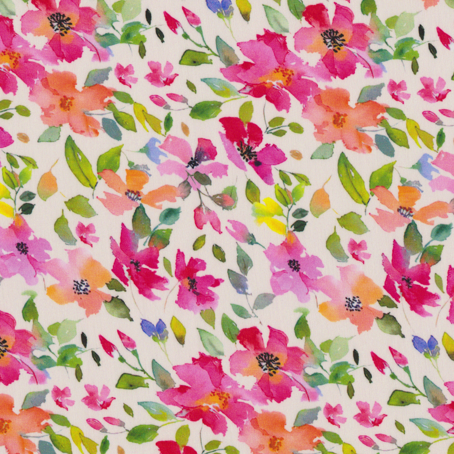 Viscose Floral Rosa Forte