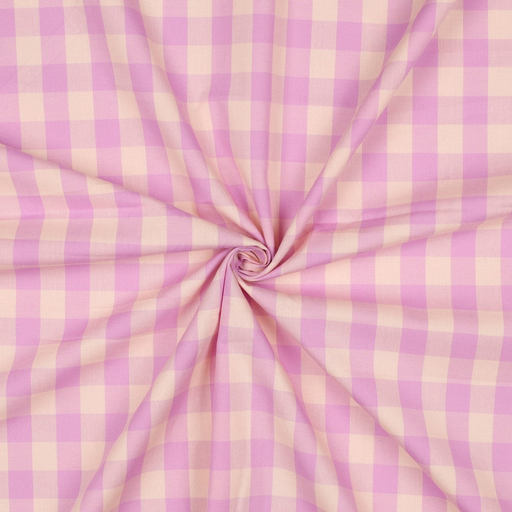 Poplin Vichy Rosa e Lilás