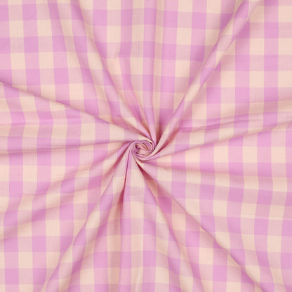Poplin Vichy Rosa e Lilás